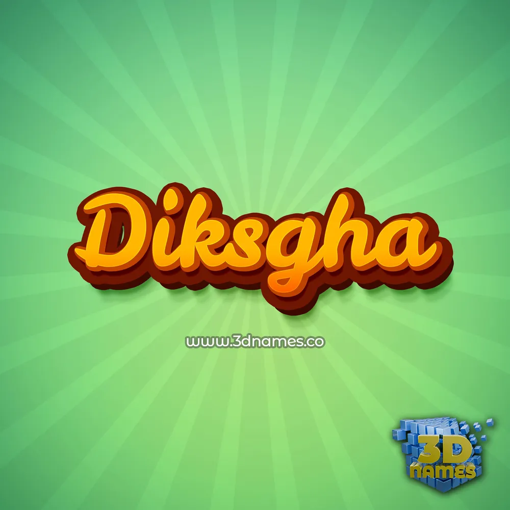diksgha in Green Rays style - 3D name wallpaper