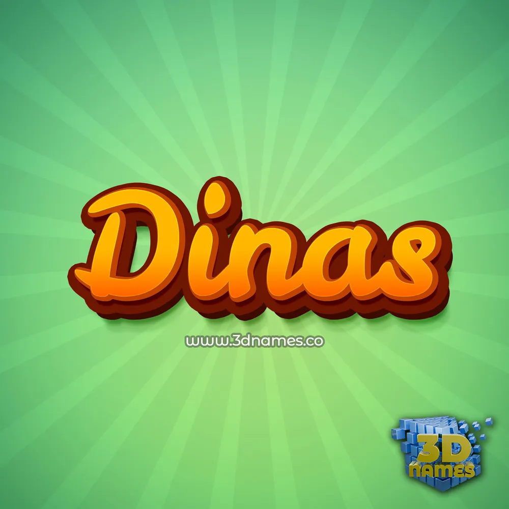 dinas in Green Rays style - 3D name wallpaper