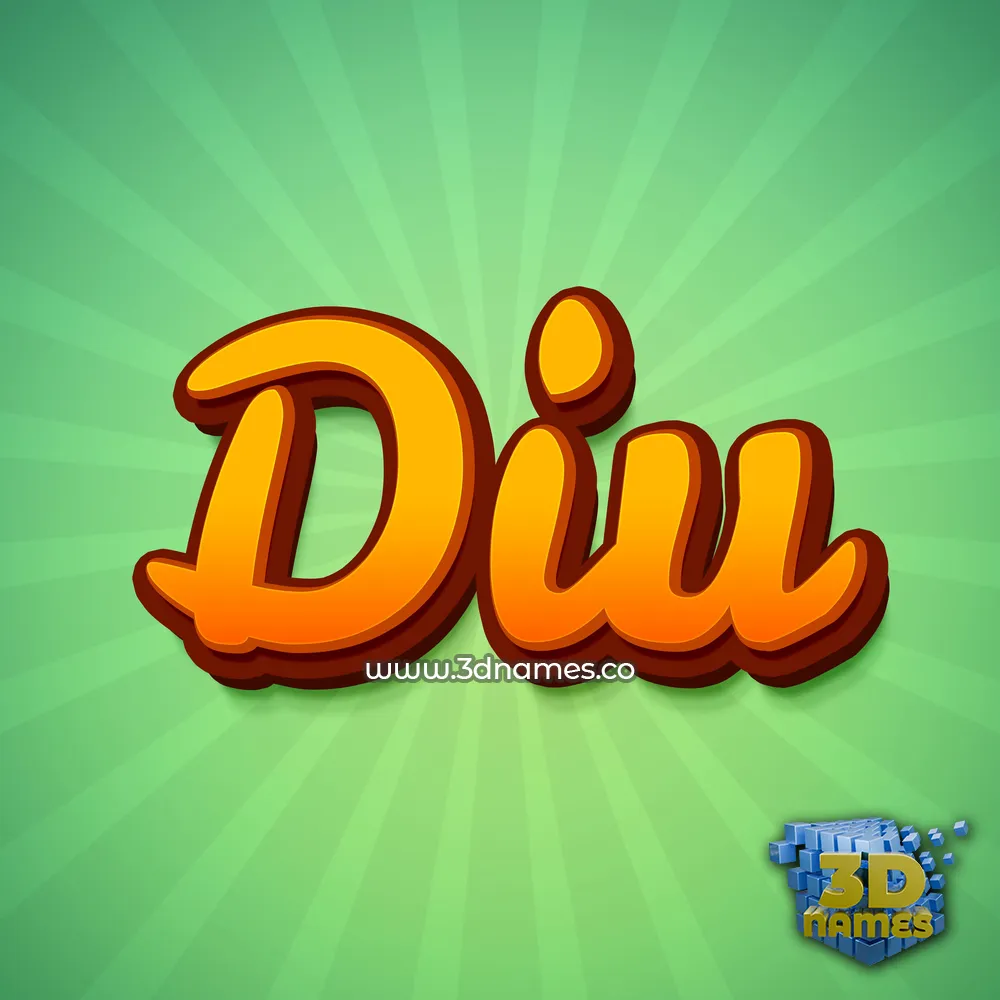 diu in Green Rays style - 3D name wallpaper diu in Green Rays style - 3D name wallpaper