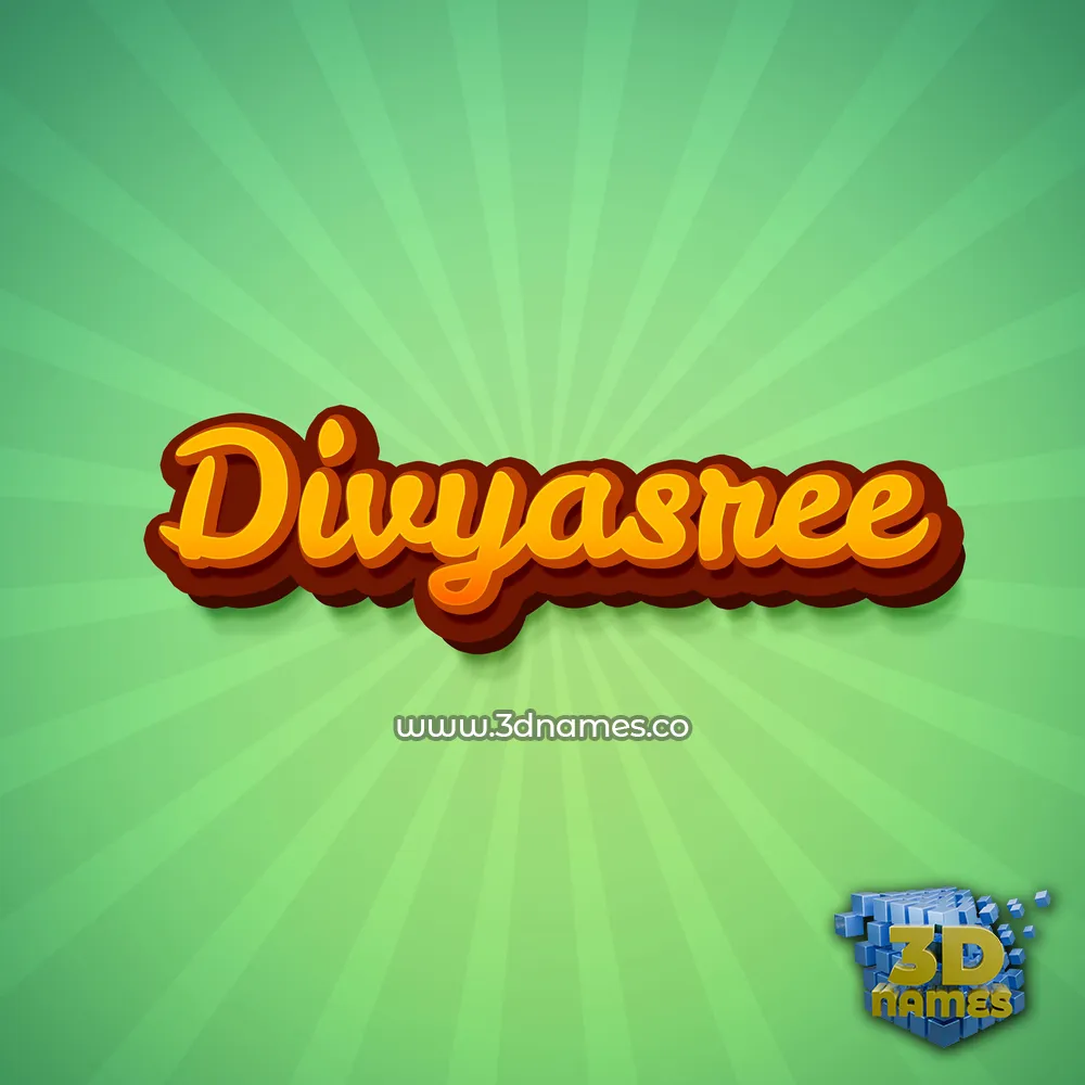 divyasree in Green Rays style - 3D name wallpaper