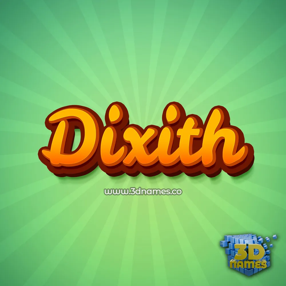 dixith in Green Rays style - 3D name wallpaper