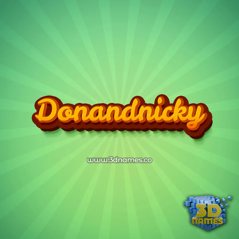 donandnicky in Green Rays style - 3D name wallpaper