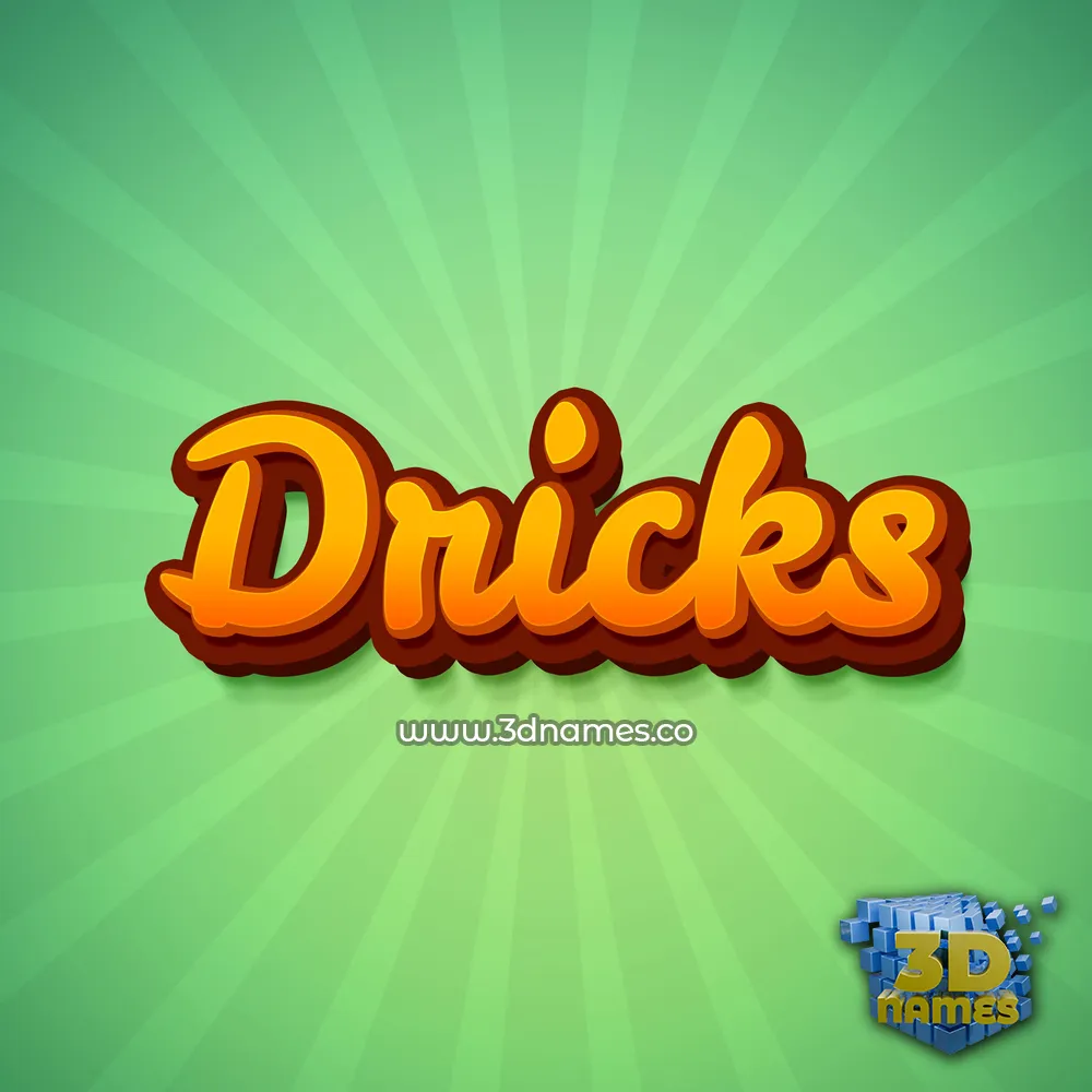 dricks in Green Rays style - 3D name wallpaper dricks in Green Rays style - 3D name wallpaper