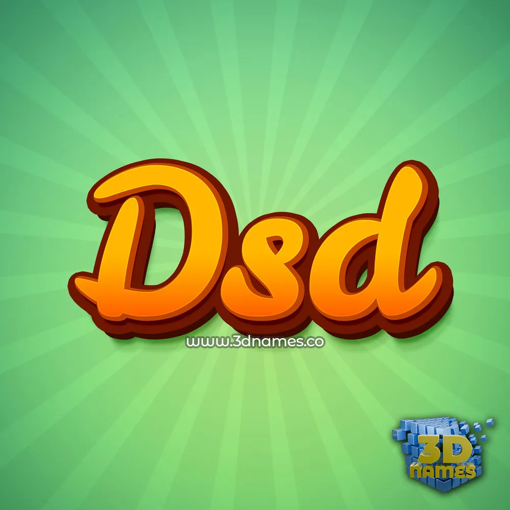dsd in Green Rays style - 3D name wallpaper