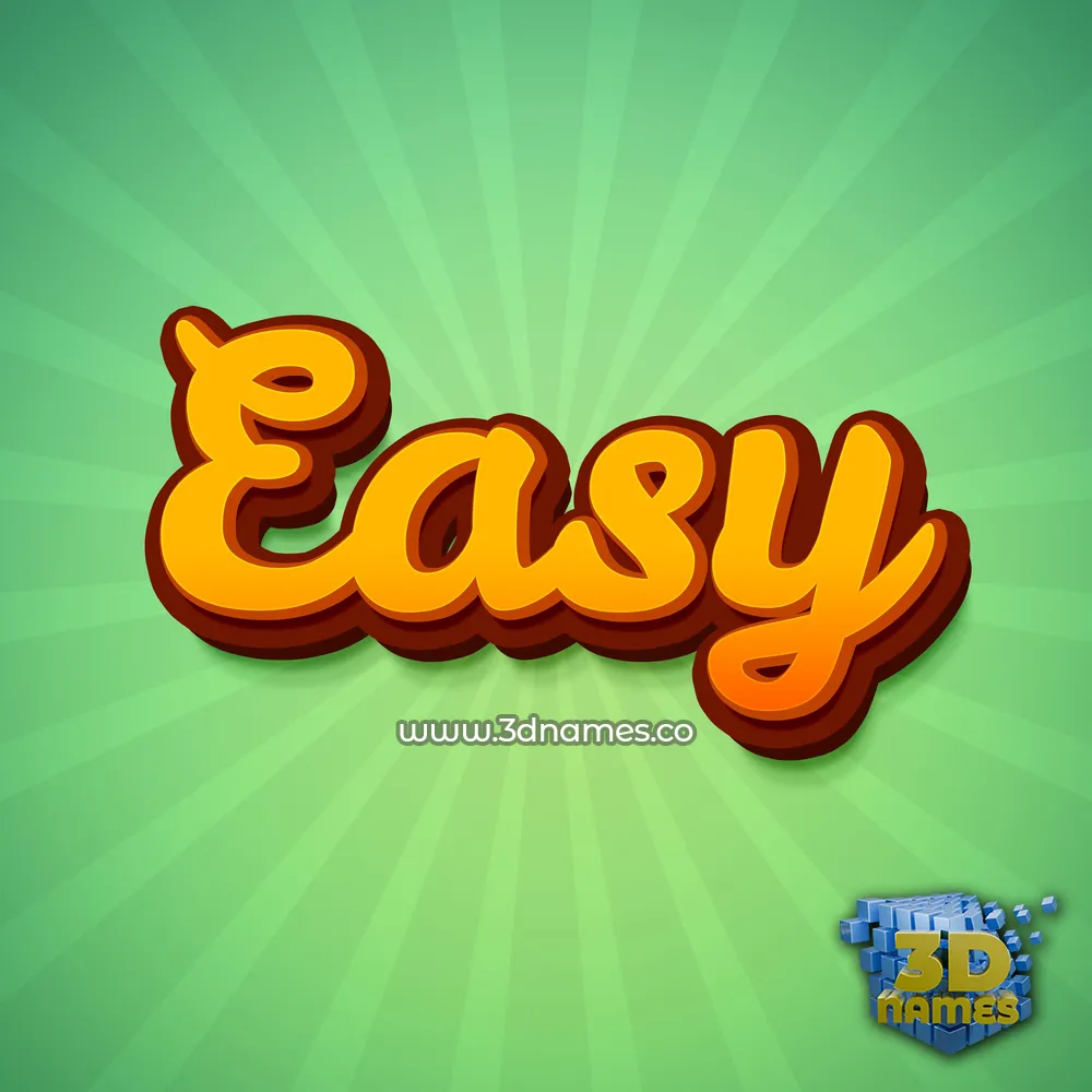 easy in Green Rays style - 3D name wallpaper easy in Green Rays style - 3D name wallpaper