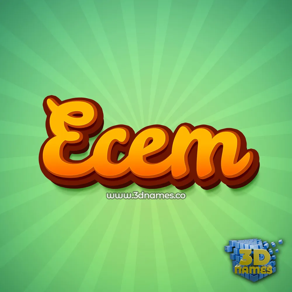 ecem in Green Rays style - 3D name wallpaper ecem in Green Rays style - 3D name wallpaper