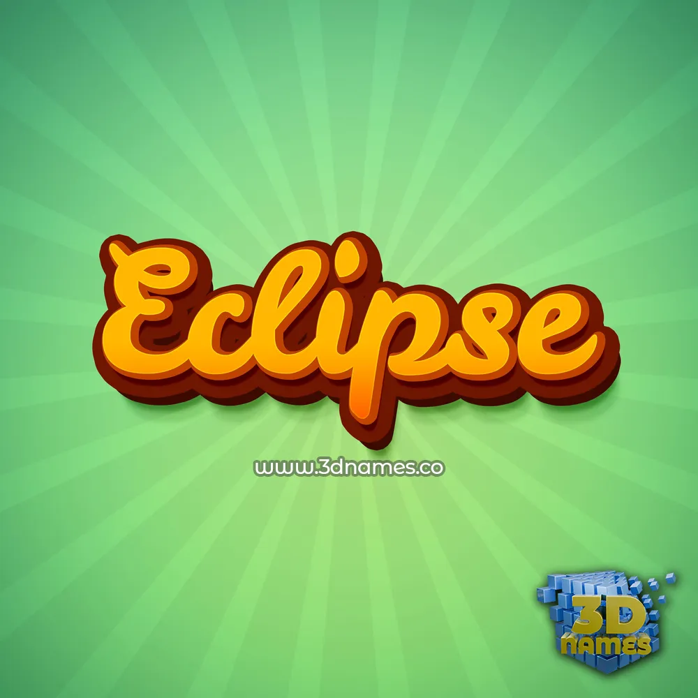 eclipse in Green Rays style - 3D name wallpaper eclipse in Green Rays style - 3D name wallpaper