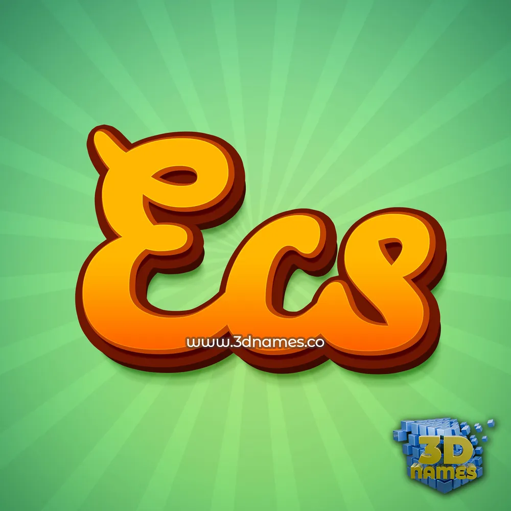 ecs in Green Rays style - 3D name wallpaper ecs in Green Rays style - 3D name wallpaper