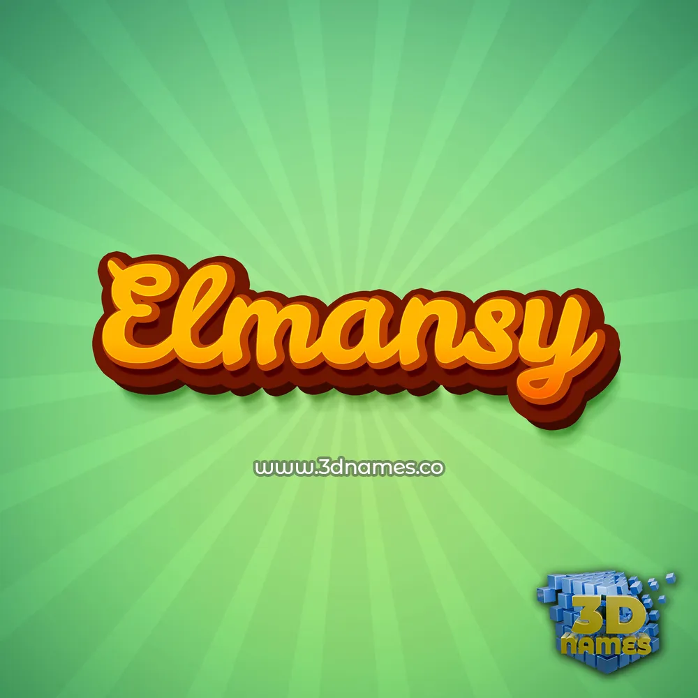 elmansy in Green Rays style - 3D name wallpaper