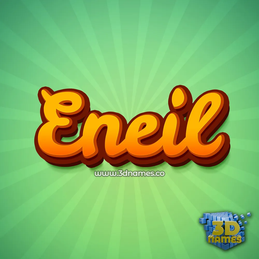 eneil in Green Rays style - 3D name wallpaper