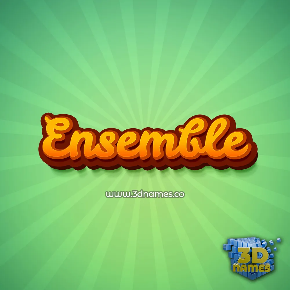 ensemble in Green Rays style - 3D name wallpaper