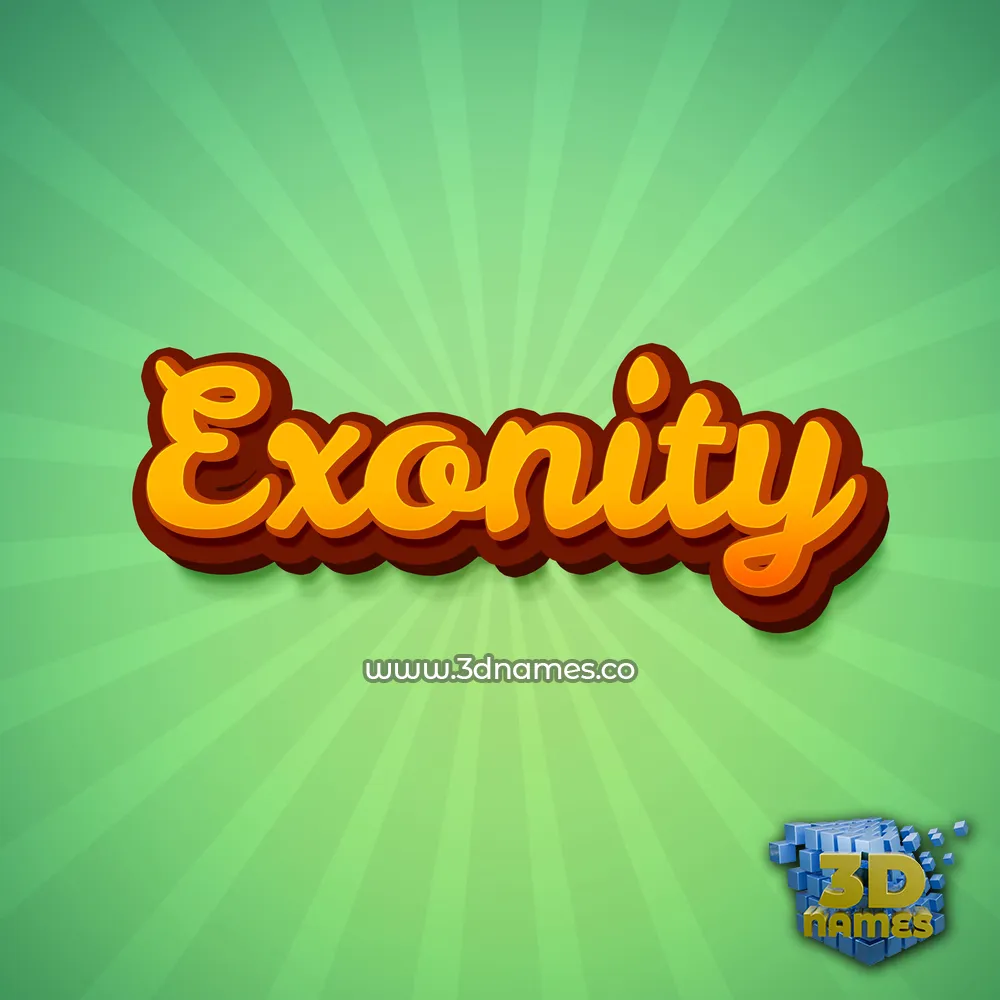 exonity in Green Rays style - 3D name wallpaper