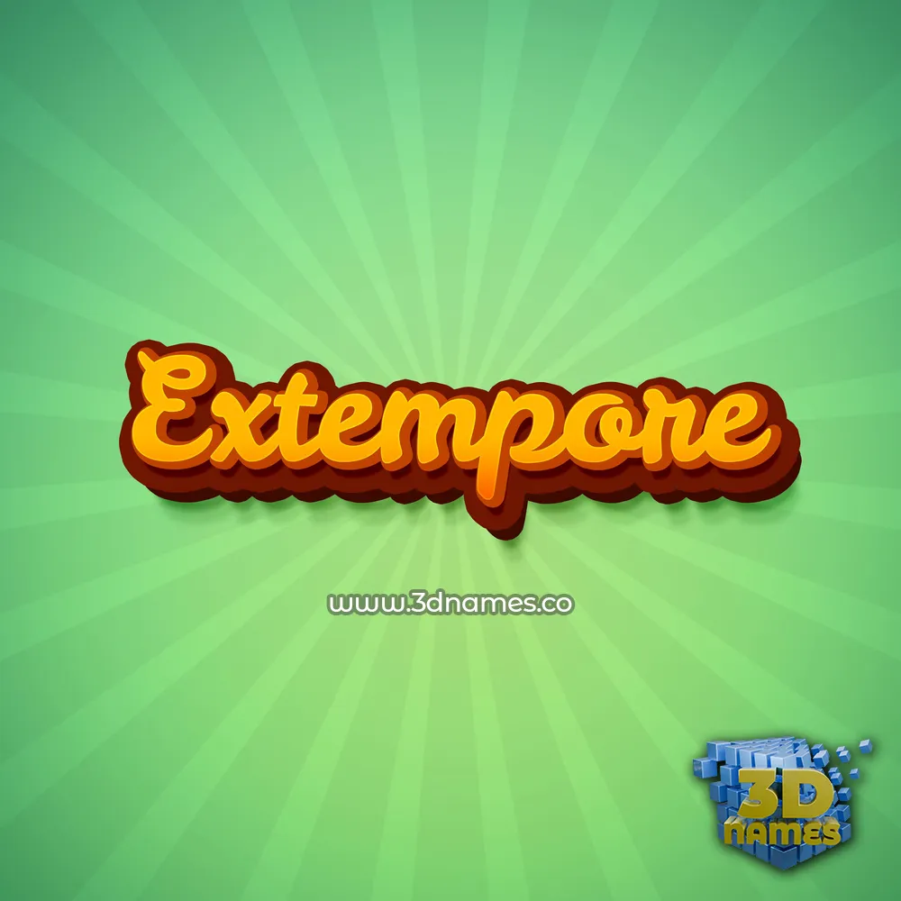 extempore in Green Rays style - 3D name wallpaper extempore in Green Rays style - 3D name wallpaper