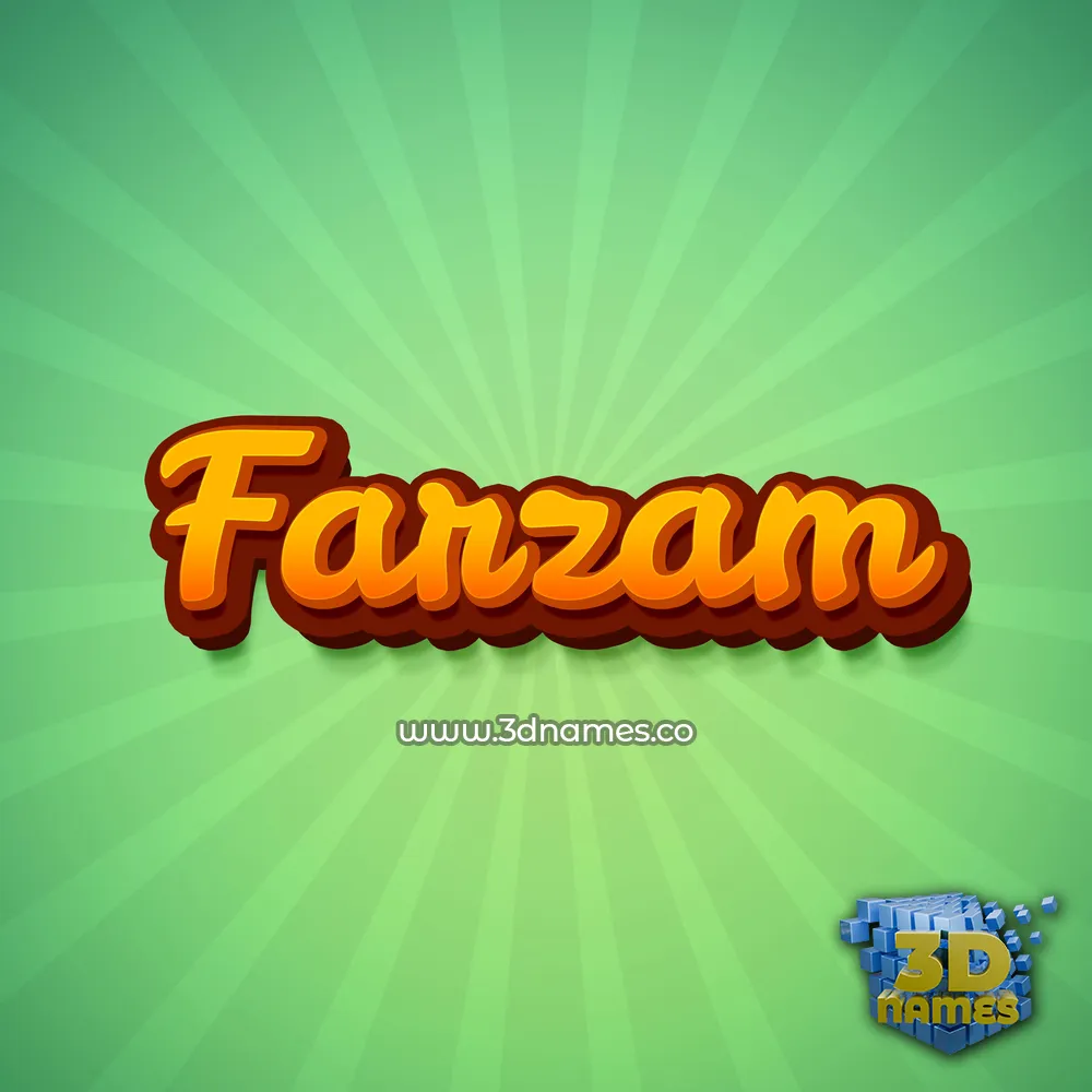 farzam in Green Rays style - 3D name wallpaper