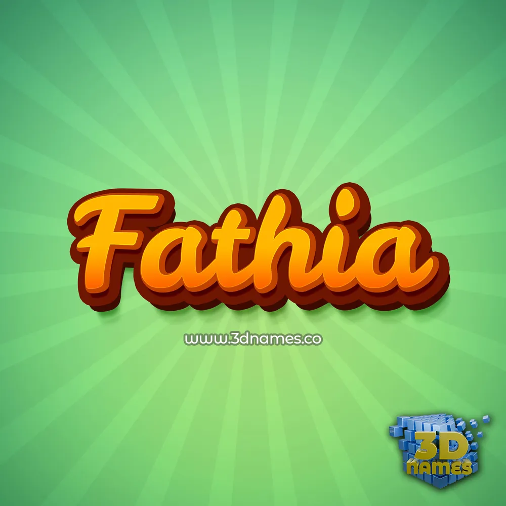 fathia in Green Rays style - 3D name wallpaper