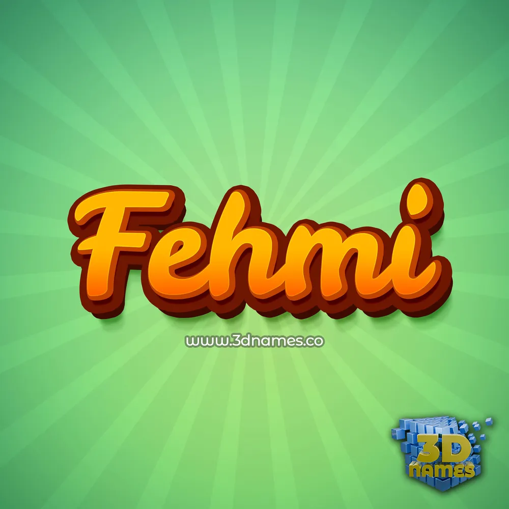 fehmi in Green Rays style - 3D name wallpaper