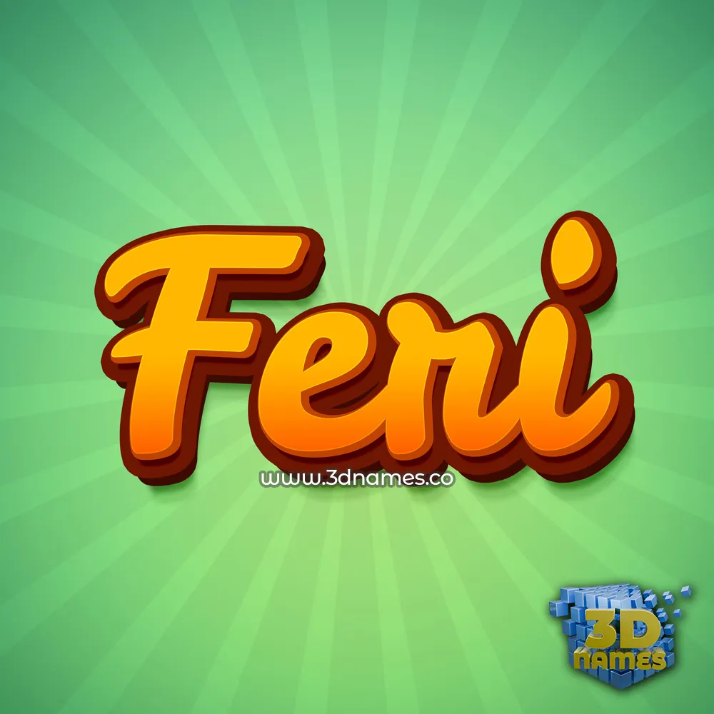 feri in Green Rays style - 3D name wallpaper feri in Green Rays style - 3D name wallpaper