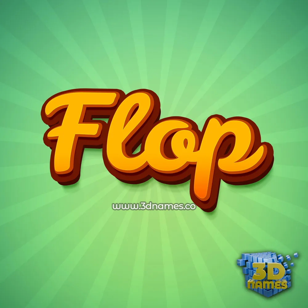 flop in Green Rays style - 3D name wallpaper