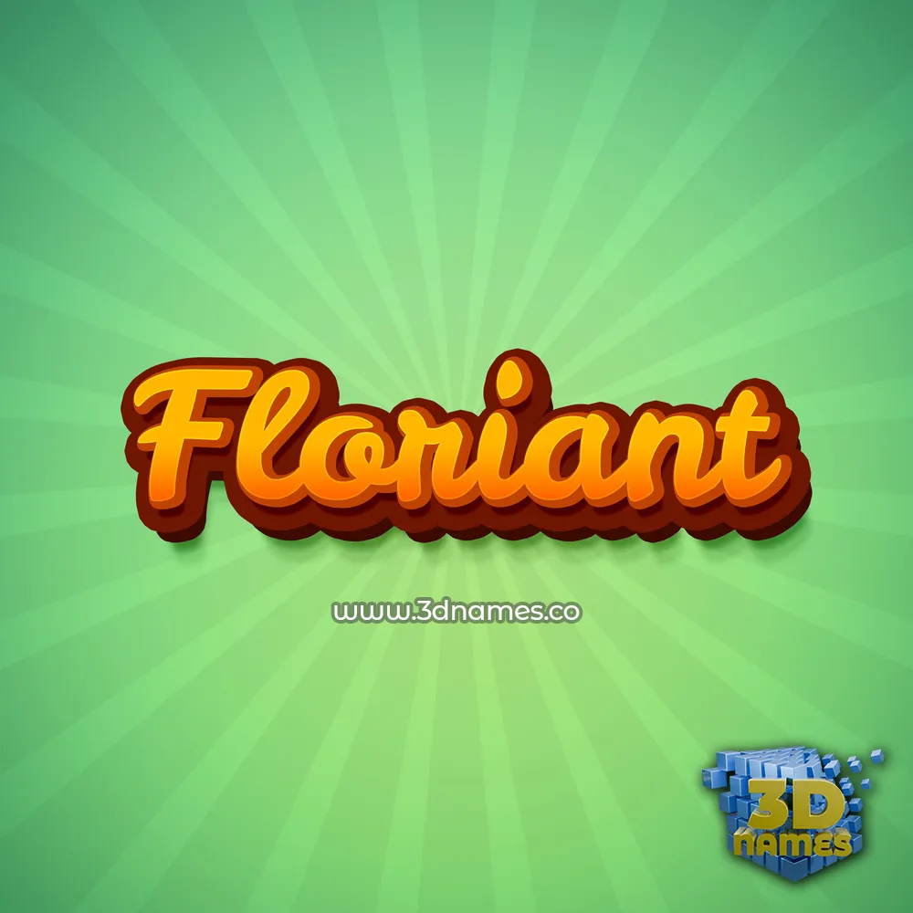 floriant in Green Rays style - 3D name wallpaper