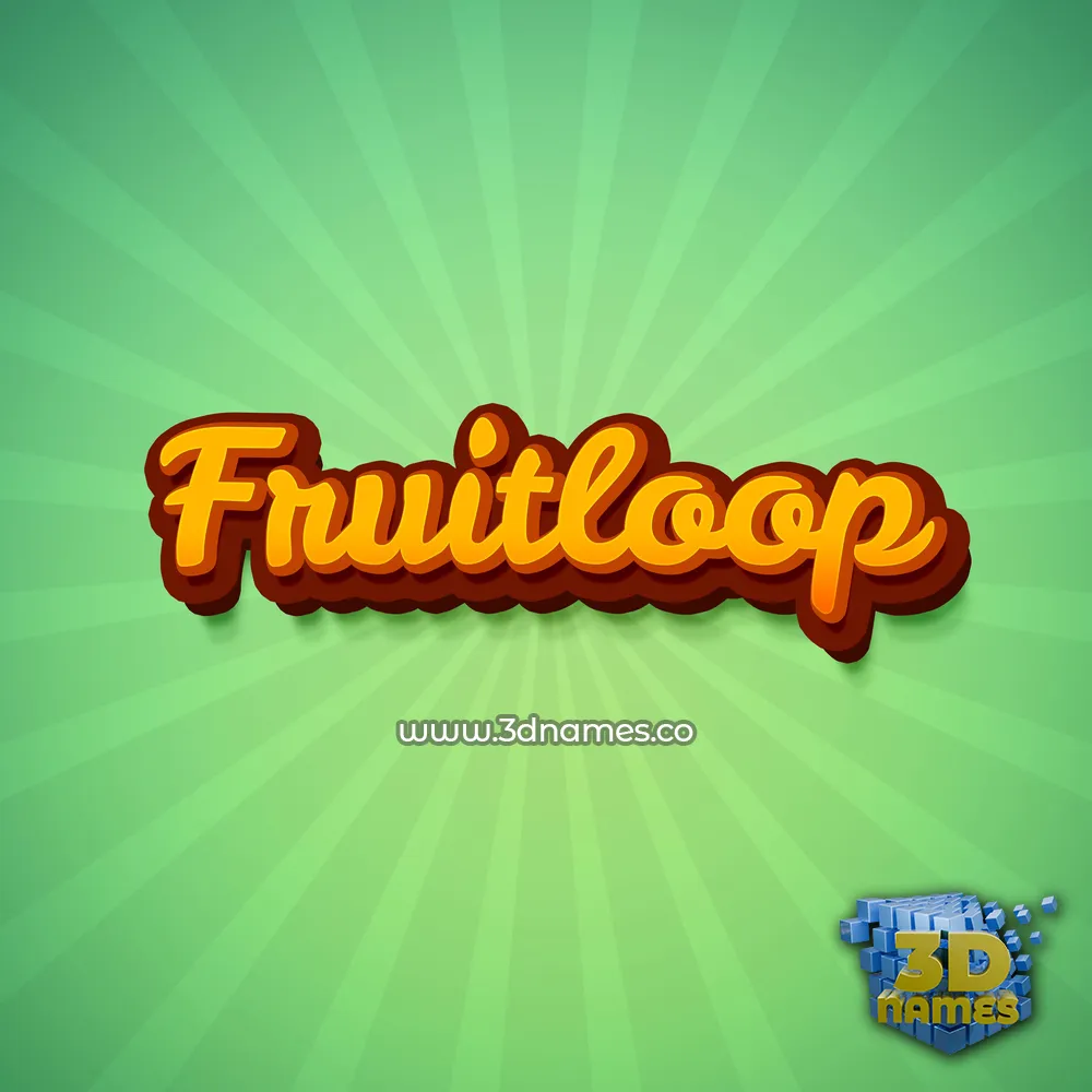 fruitloop in Green Rays style - 3D name wallpaper