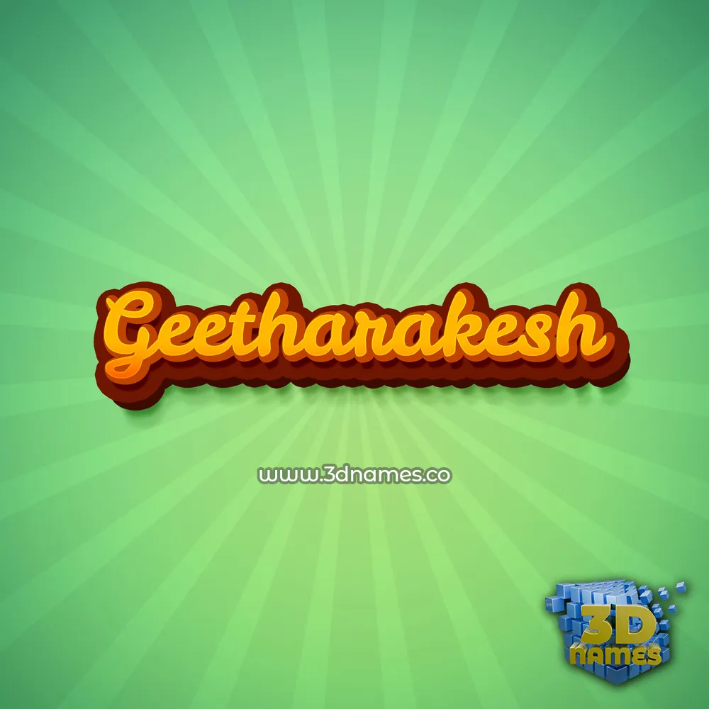 geetharakesh in Green Rays style - 3D name wallpaper