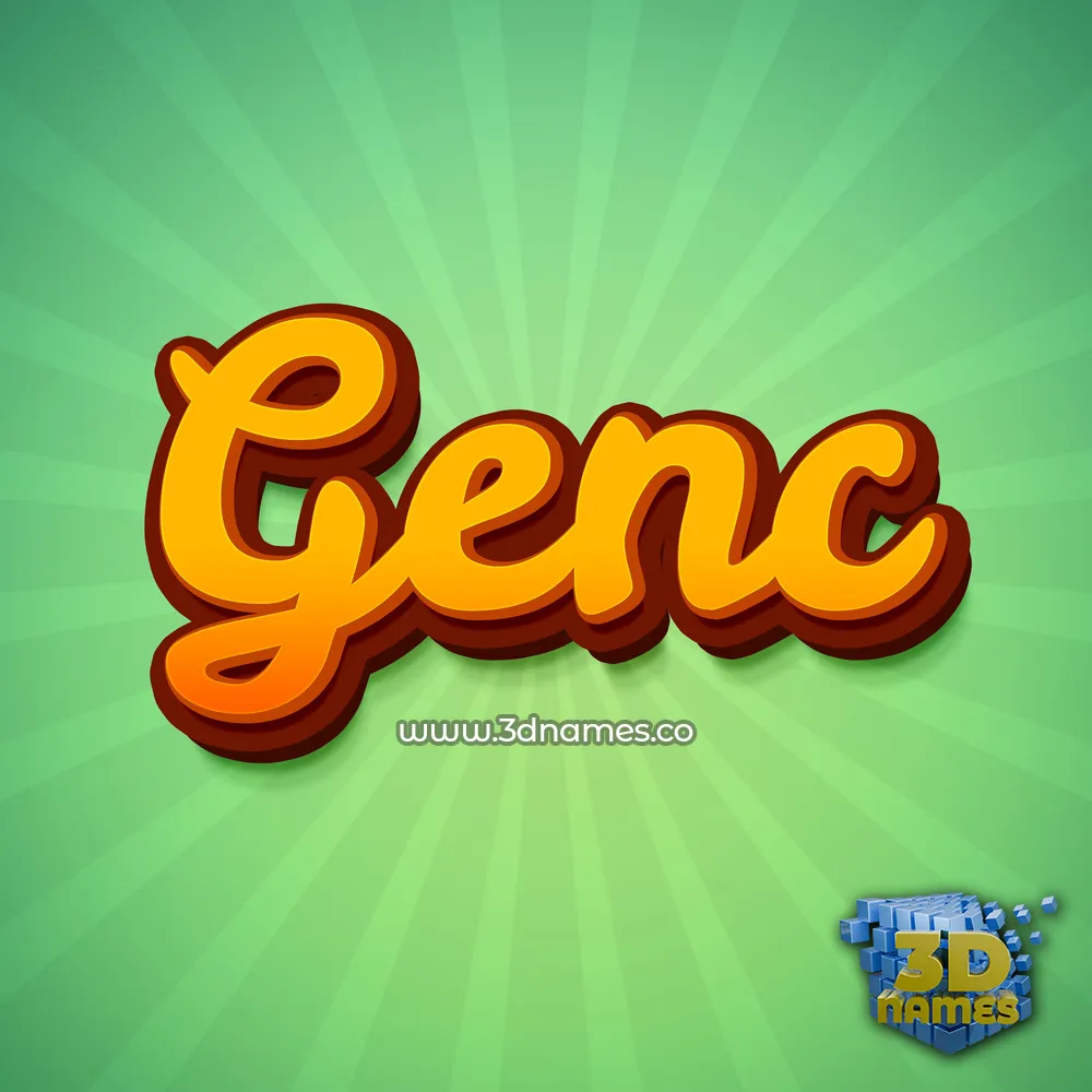 genc in Green Rays style - 3D name wallpaper genc in Green Rays style - 3D name wallpaper