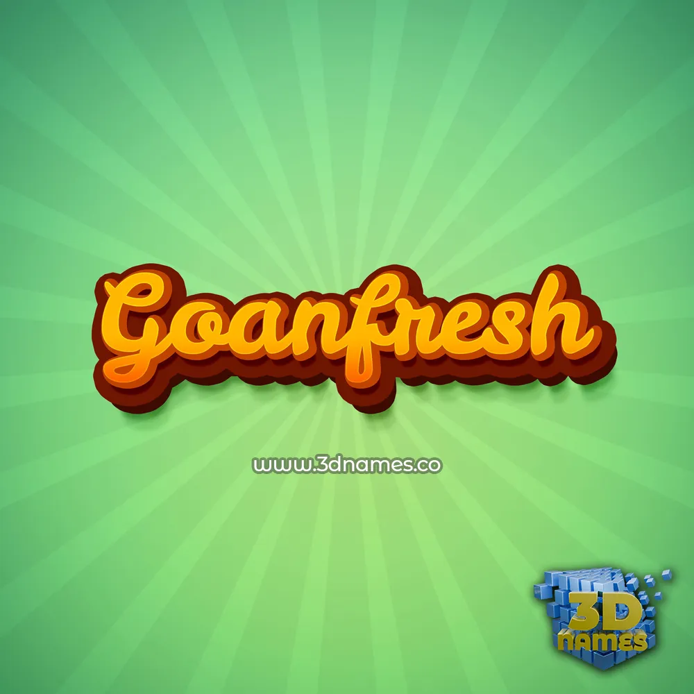 goanfresh in Green Rays style - 3D name wallpaper