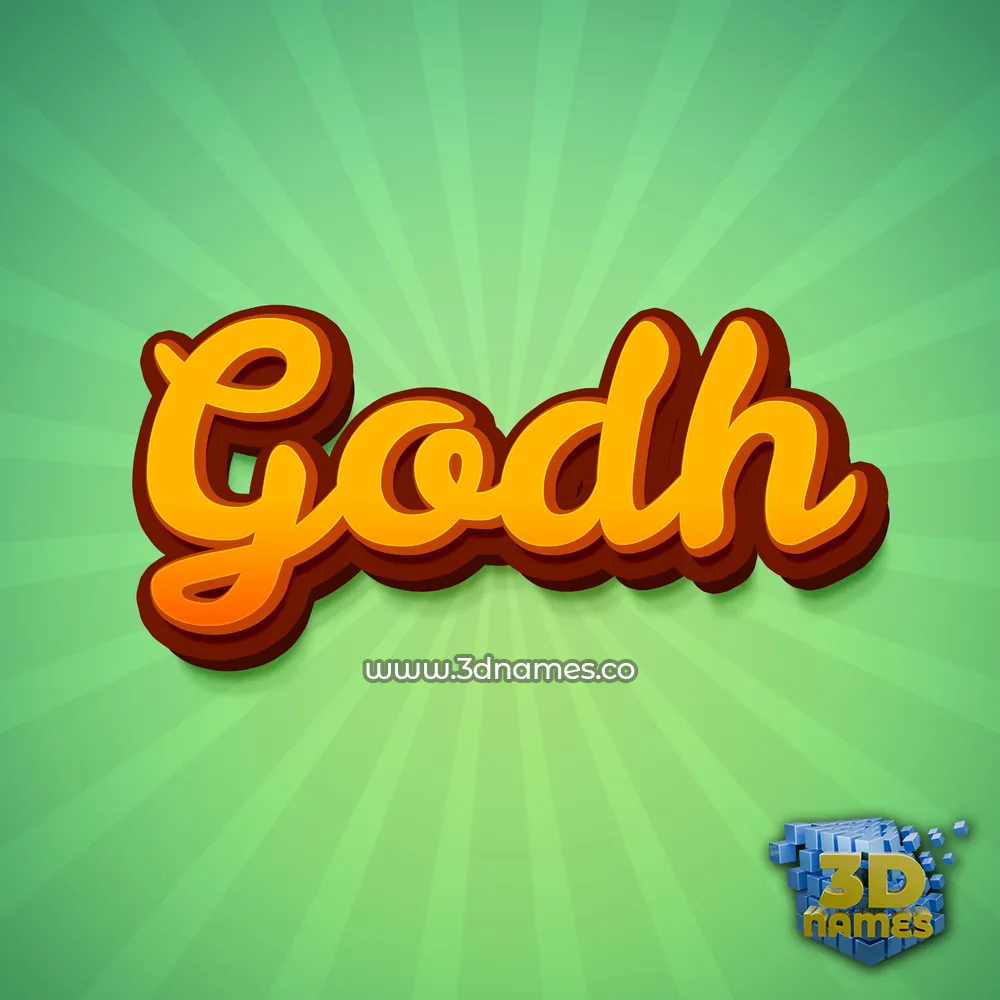 godh in Green Rays style - 3D name wallpaper