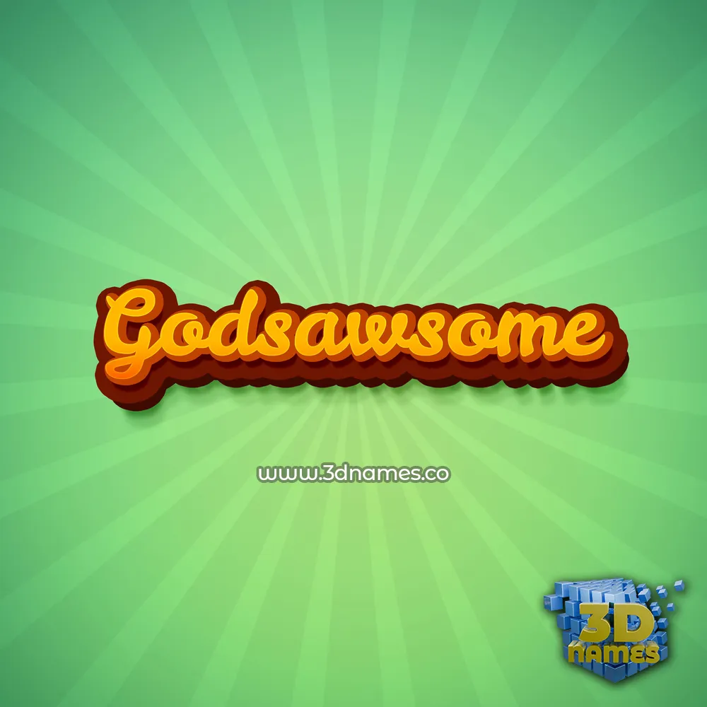 godsawsome in Green Rays style - 3D name wallpaper godsawsome in Green Rays style - 3D name wallpaper