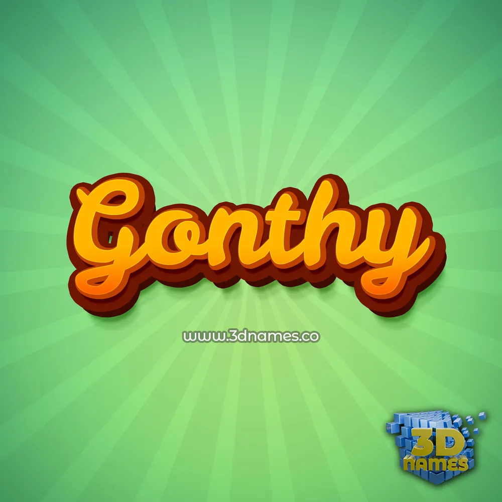 gonthy in Green Rays style - 3D name wallpaper