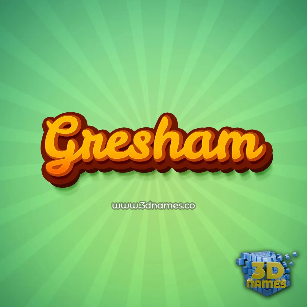 gresham in Green Rays style - 3D name wallpaper