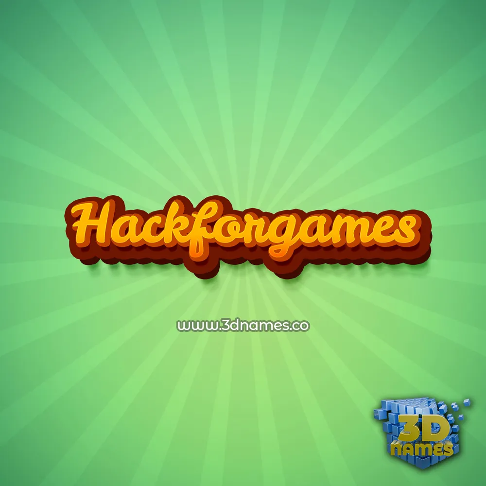 hackforgames in Green Rays style - 3D name wallpaper
