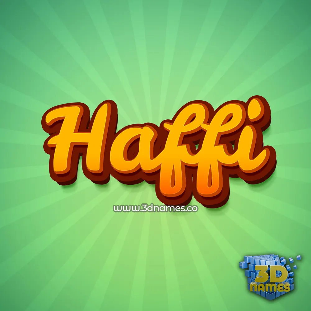 haffi in Green Rays style - 3D name wallpaper