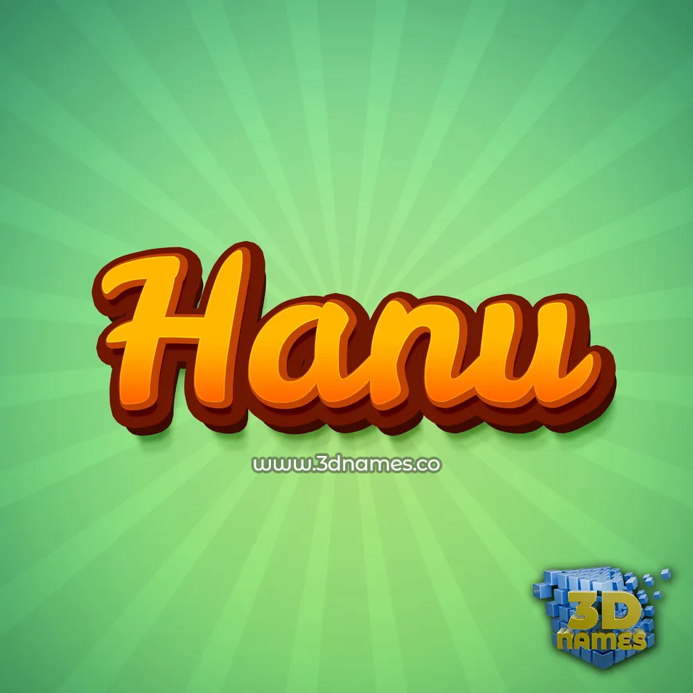hanu in Green Rays style - 3D name wallpaper