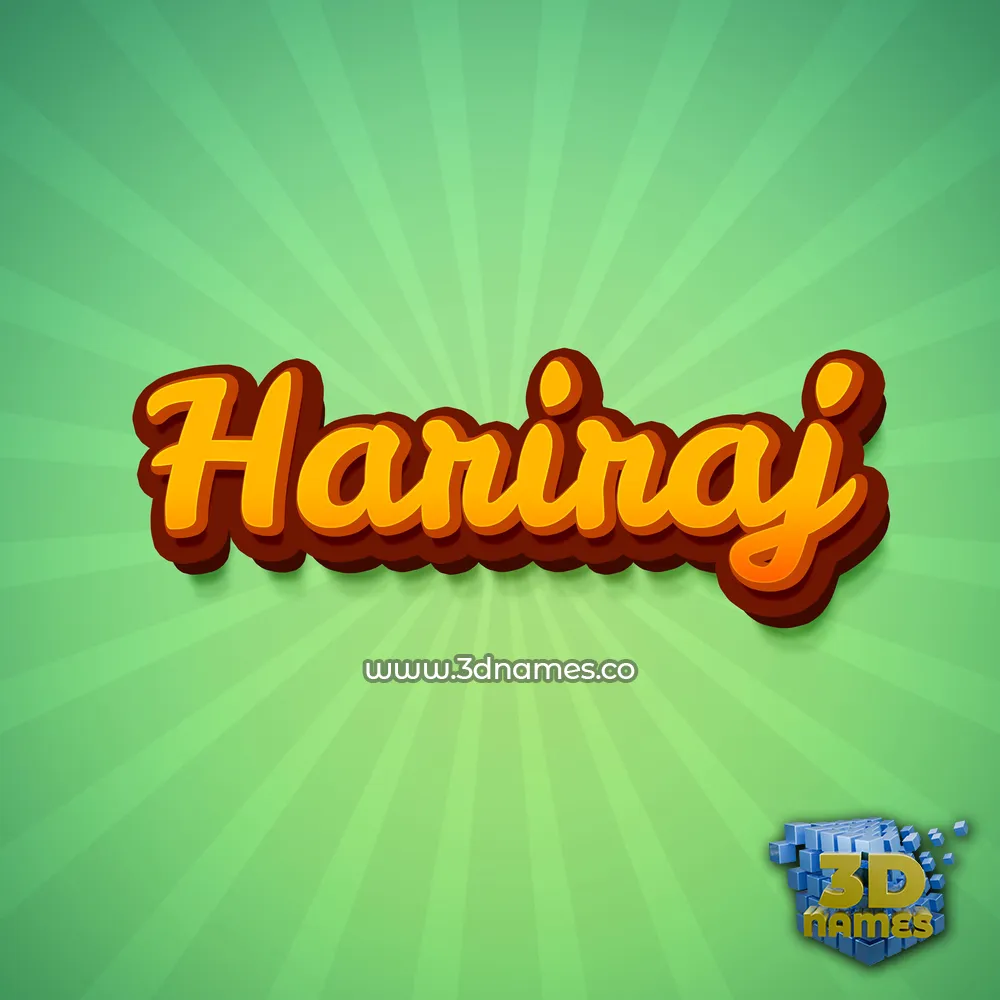 hariraj in Green Rays style - 3D name wallpaper