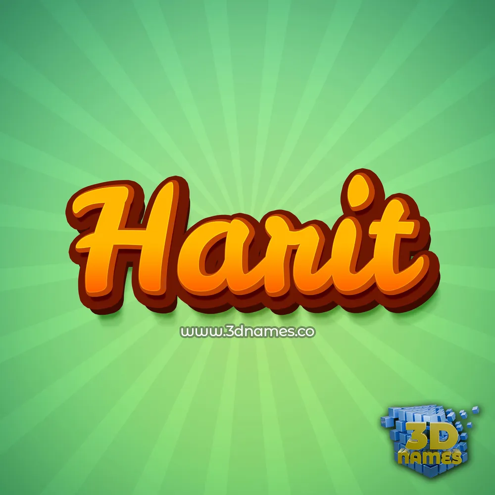 harit in Green Rays style - 3D name wallpaper