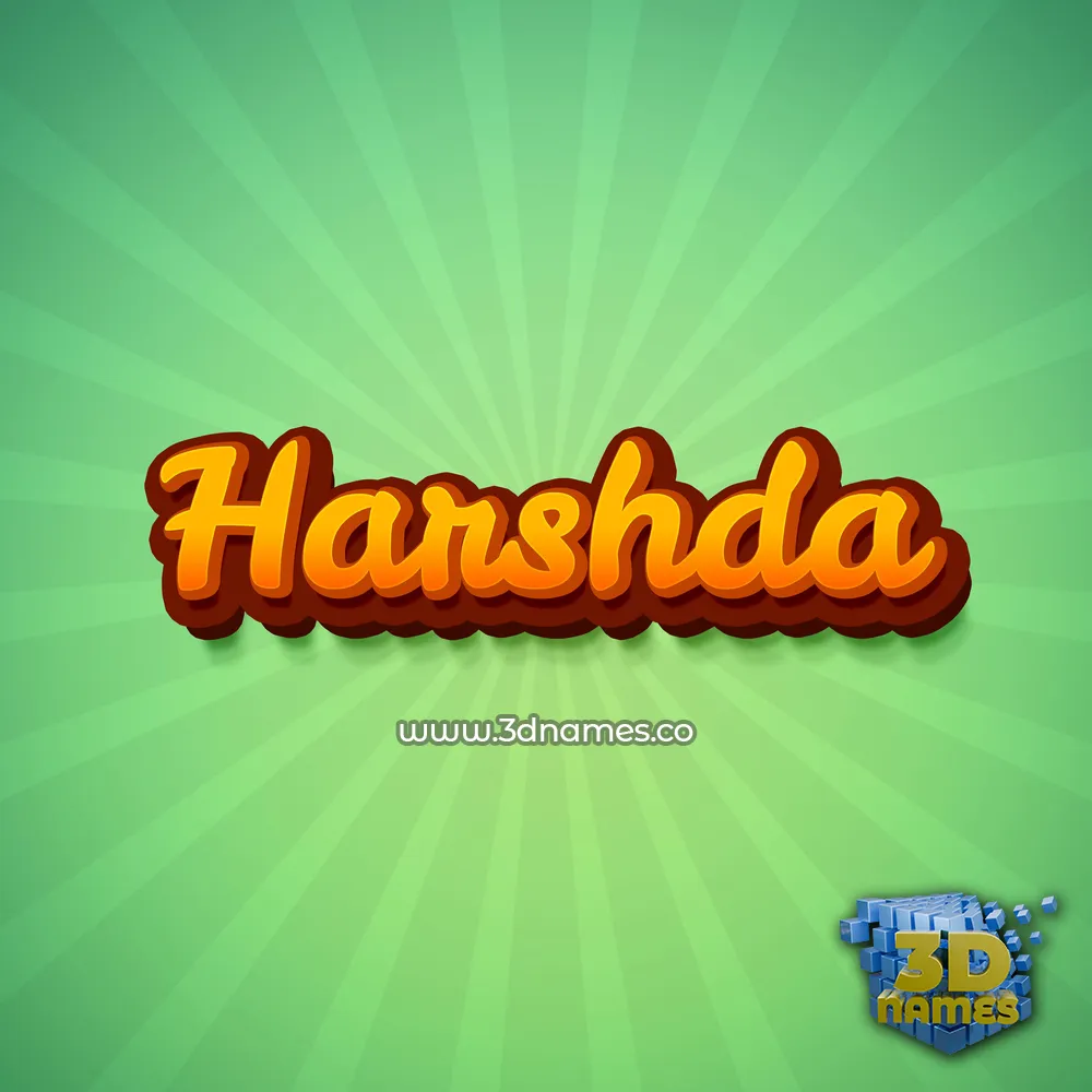 harshda in Green Rays style - 3D name wallpaper