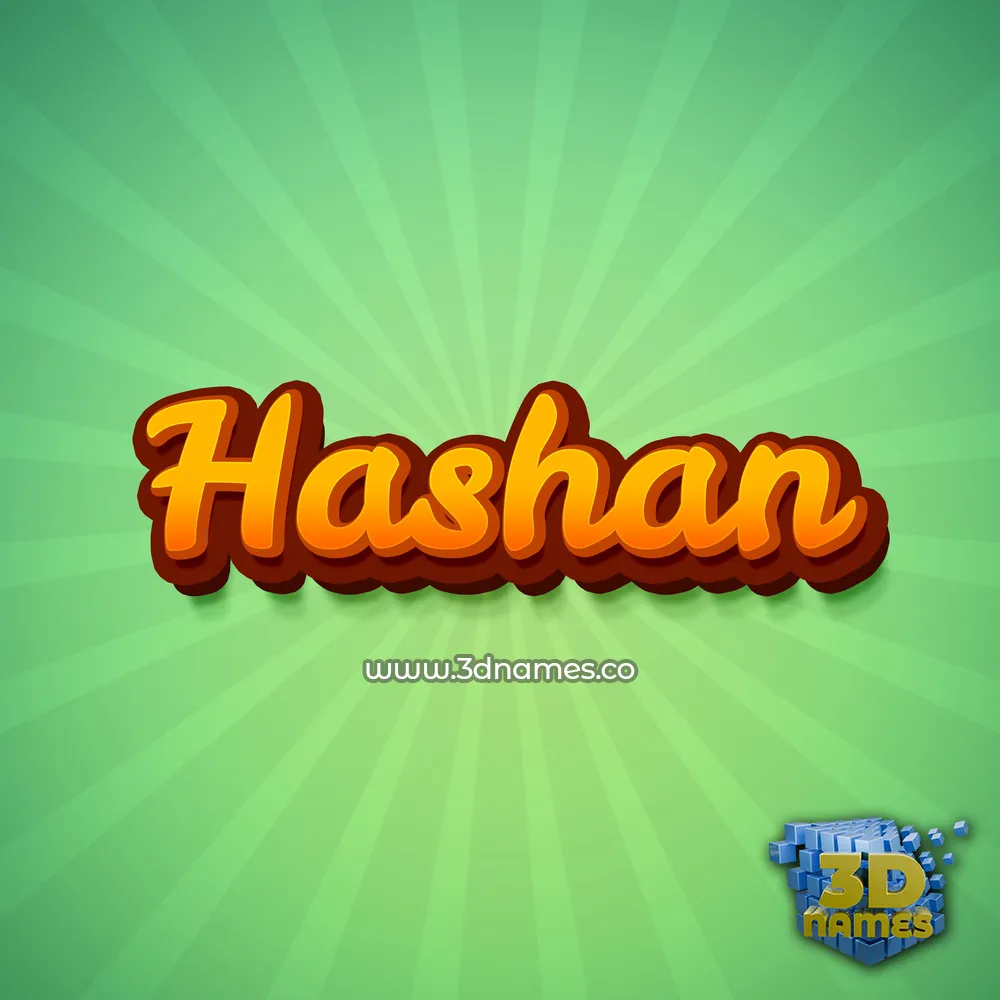 hashan in Green Rays style - 3D name wallpaper