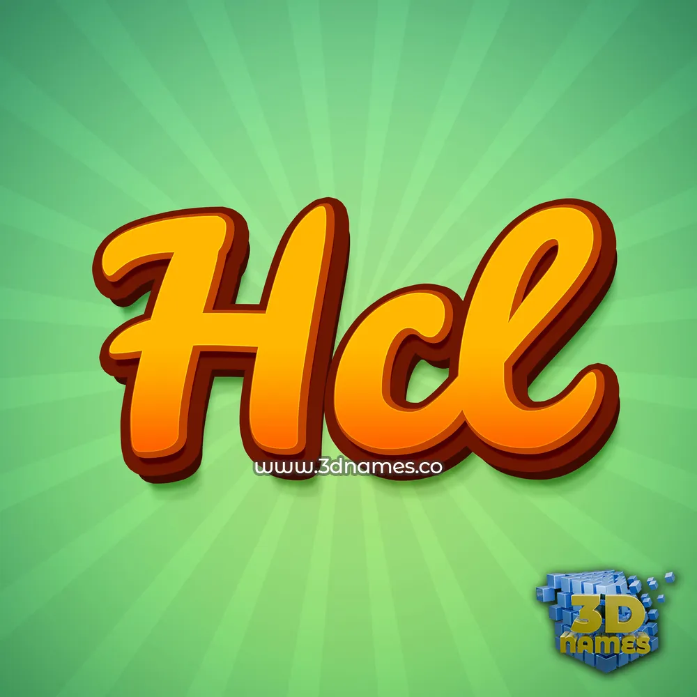 hcl in Green Rays style - 3D name wallpaper hcl in Green Rays style - 3D name wallpaper