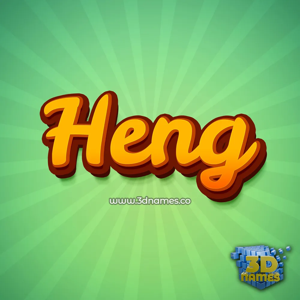 heng in Green Rays style - 3D name wallpaper