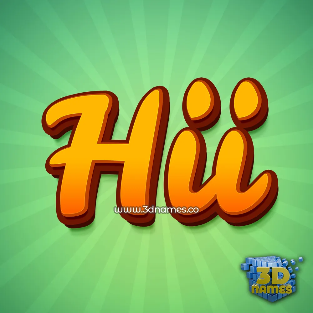 hii in Green Rays style - 3D name wallpaper