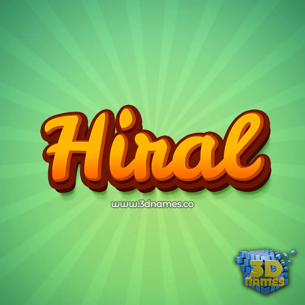 hiral in Green Rays style - 3D name wallpaper