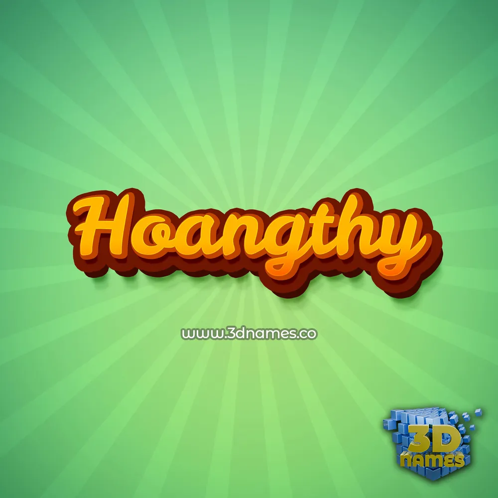 hoangthy in Green Rays style - 3D name wallpaper
