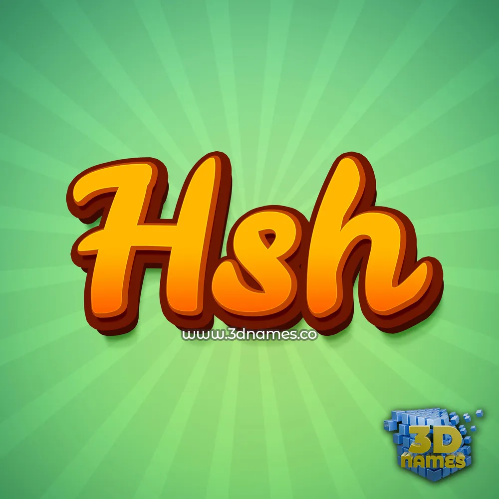 hsh in Green Rays style - 3D name wallpaper