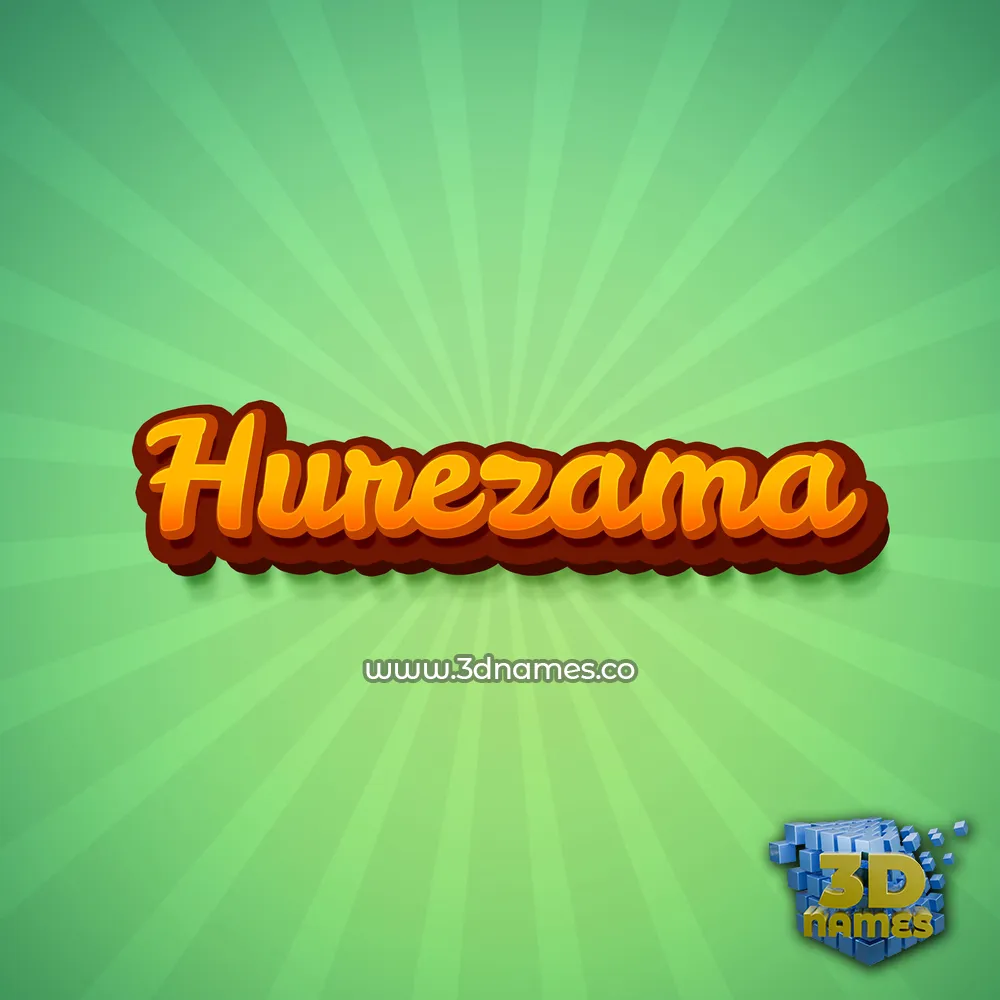 hurezama in Green Rays style - 3D name wallpaper
