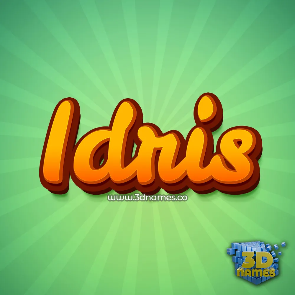 idris in Green Rays style - 3D name wallpaper idris in Green Rays style - 3D name wallpaper