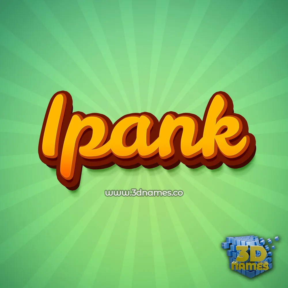 ipank in Green Rays style - 3D name wallpaper
