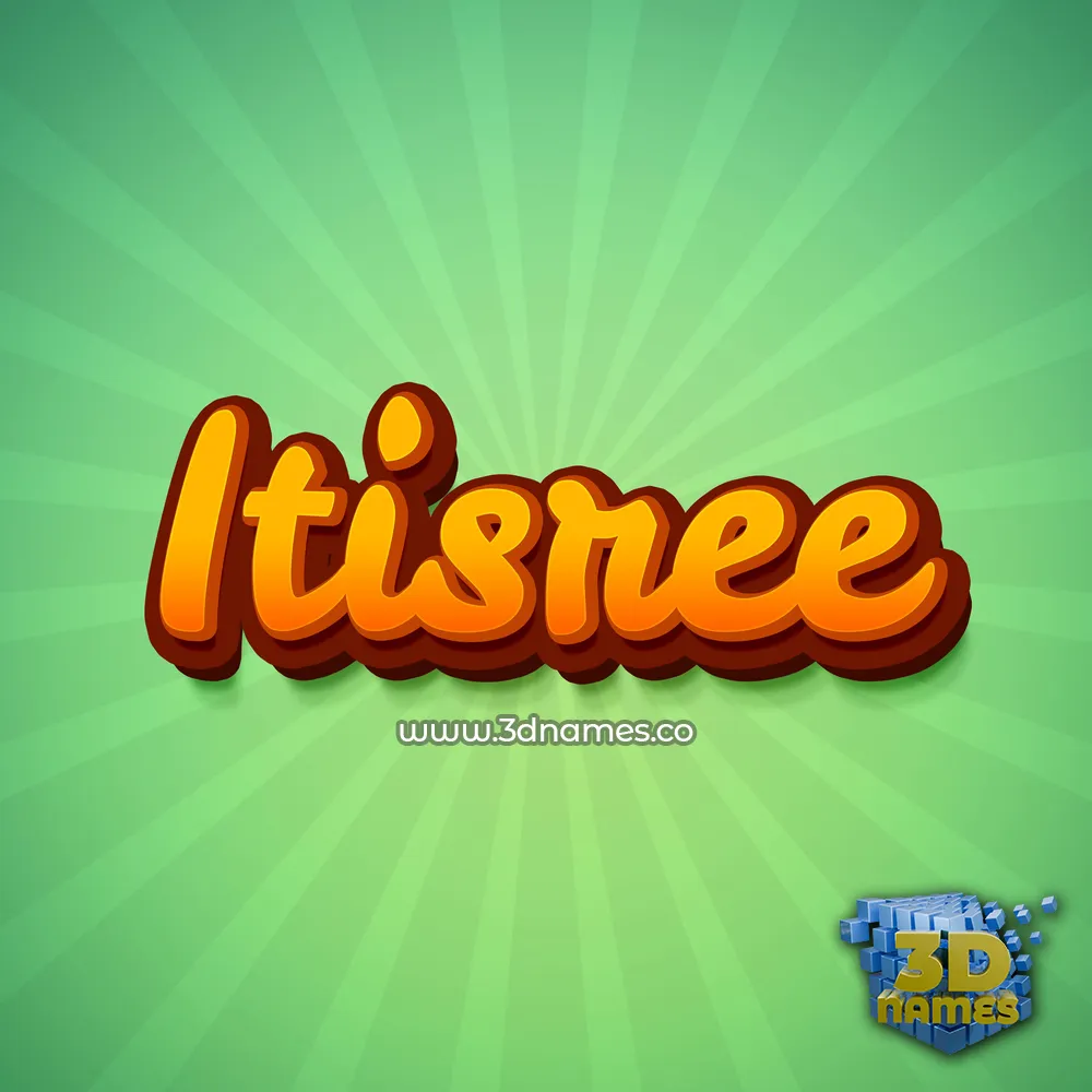 itisree in Green Rays style - 3D name wallpaper
