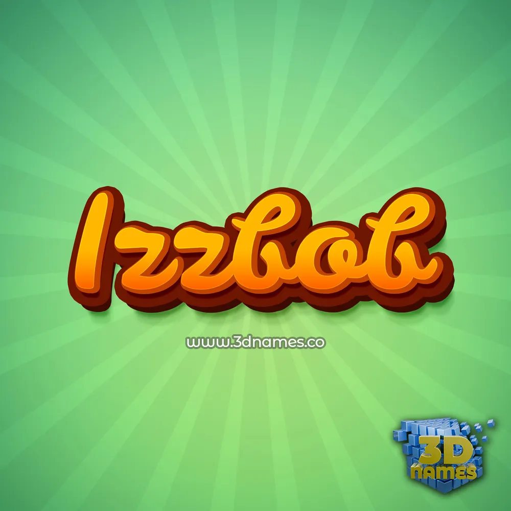 izzbob in Green Rays style - 3D name wallpaper
