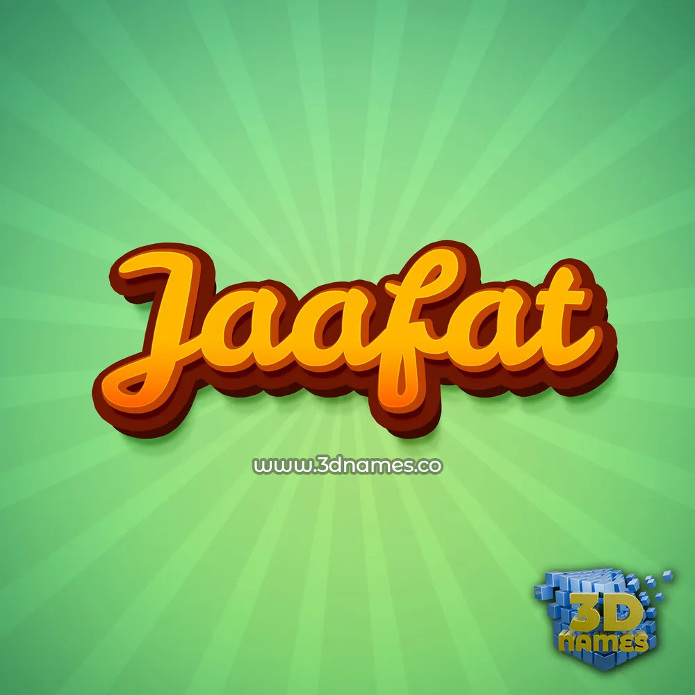 jaafat in Green Rays style - 3D name wallpaper